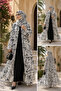 Floral printed double layer chiffon Abaya&Hijab - 2