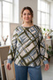 Women's Plus Size Crew Neck Front Sleeve Satin Fabric Long Sleeve Mom T-Shirt Combed Cotton Blouse - 4
