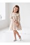 Square Neck Ruffle Floral Patterned Girl's Dress