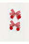 Mixed Cherry Figured Gingham Patterned 2-Piece Buckle - 2