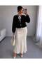 Women's Beard Knitwear Cardigan with Threaded Collar and Button Detail - 5