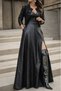Women's High Waist Long Slit Leather Skirt - 2