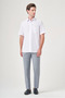 White Hard Collar Short Sleeve Pocket Comfort Fit Cotton Shirt 1004260258 - 2