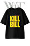 تي شيرت أسود كبير الحجم مطبوع بتصميم Kill Bill_3 للجنسين