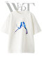 Mermaid Diver Design Printed Unisex White Oversize T-Shirt