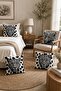 Black and White Leopard Patterned 4-Piece Throw Pillow Cover Set - 2