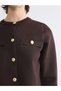 Lcwaikiki Classic Brown Crew Neck Women's Knitwear Cardigan - 3