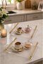 2 Pieces of Crystal Mica Presentation Tray - Transparent with Gold Metal Handles 25X21 cm - 3
