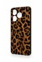 Realme C63 Compatible Dark Leopard Leather Patterned Silicone Case - 4