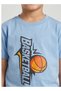 Boys Basketball Print Blue T-Shirt - 5