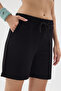 Women's High Waist Combed Cotton Bermuda Shorts