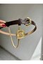 Women's Aci Brown Thin Belt with Accessories and Chain - 4