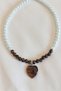6 mm Heart Eye, Glass Pearl Natural Stone Choker Necklace