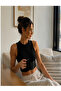 Black Crew Neck Short Sleeve Crop - 5