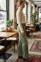Green - Tint Effect Palazzo Jeans - 2