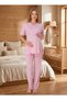 New Season Powder Double-Breasted Collar Breastfeeding-Friendly Design Short Sleeve 100% Cotton Maternity Pajama Set - 6