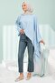 Baby Blue Asymmetrical Cut Cape - 3