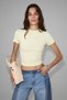 Zolen women's soft and flexible fabric organic cotton short sleeve crop yellow t-shirt