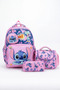 Set of 4, Girl's Patterned Primary School School Bag + Lunch Box + Pen Holder + Eraser Holder - 5