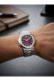 Nakse Patek Model Eşref Claret Red Dial Steel Men's Wristwatch - 2