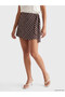 Brown Side Tie Polka Dot Women's Shorts Skirt - 2