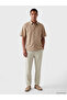 Lcw Vision Beige Regular Fit Linen Look Men's Trousers - 2