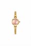 Women's Gold Color Minimal Stylish Wristwatch with Pink Dial - 3