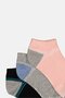 Kids Girl 3 Pairs Brand Logo Ankle Socks, Multicolor - 2