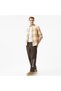 Midweight Flannel Check Men's Beige T-Shirt - 3