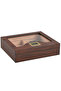 Glass Top Desktop Humidor | Elegant Wood Finish with Analog or Digital Hygrometer - 6