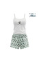 Soft Textured Panda Printed Knitted Pajama Set with Rope Straps - 2
