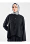 Snap-Fasten Draped Shirt & Slim High-Waisted Loose-Fit Trousers Two-Piece Set - 2
