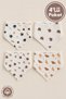 Unisex Baby 100% Cotton Mixed Printed Muslin Fabric Baby Drool Bib & Scarf Set of 4 - 2