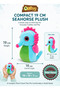 Orbys Seahorse Plush Toy 19 cm, Soft Ocean-Inspired Stuffed Animal with Aqua Blue, Bright Pink and Lime Green Design, Sparkling Pink Eyes and Curved Tail, Multicolour - 4
