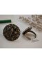 Mystical Night Garden Women's Ring – Antique Silver with Magic Broom, Star, and Embossed Floral Motifs - 2