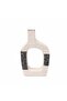 Hollow decorative vase with geometric design, black and white - 2