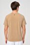 Men Slim Fit Short Sleeve Training T-Shirt, Beige - 2