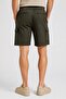 Men Regular Fit Plain Cargo Shorts, Olive - 4