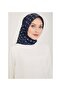 Tivil Silk Scarf 4006 - 03 Navy Blue Mixed Pattern - 2