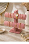 Suede Double Layer Watch and Bracelet Stand – Velvet Covered Jewelry Organizer Pink - 2
