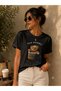 Women's Basic Good Morning Teddy Bear Digital Printed T-Shirt