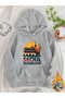 Unisex Seoul Printed Hooded Kangaroo Pocket Comfortable Fit Regular Cut Sweatshirt