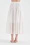 Women's buckle detailed lined belt elastic design long skirt - 4