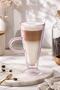 4-Piece Double Walled Glass Latte Cup Set |   Heat Resistant Borosilicate Glass |   230 ml - 2