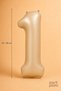 Caramel Foil Balloon 1 Number 86 Cm, Helium Compatible Caramel Color 1 Year Old Balloon, Large Size Number Balloon - 2
