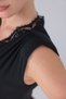 Women's V-Neck Padded Lace-Detail Lycra Stretch Fabric Sleeveless Blouse - 3