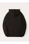 Unisex Black 4 as Printed 3 Thread Hooded Hoodie Sweatshirt - 2