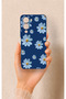 Vivo Y19 5g Compatible Blue Daisy Pattern Silicone Case