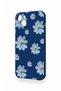 Blue Daisy Pattern Silicone Case Compatible with iPhone 14 Plus/15 Plus - 4