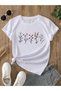 Women's White Flower Garden Printed Oversize T-Shirt